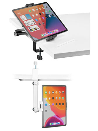 Masaüstü Kelepçeli Tablet Standı | 4.7'' - 12.9'' Arası Tüm Tabletlerle Uyumlu