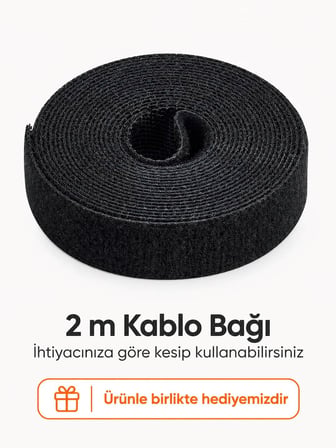 Hareketli Masa Altı Kablo Düzenleyici Tepsisi 90 cm – Kolay Montaj, Kablo Bağı Hediyeli