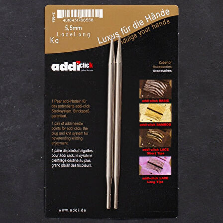 Addi Click Lace 5,5mm Değiştirilebilir Uzun Uçlu D