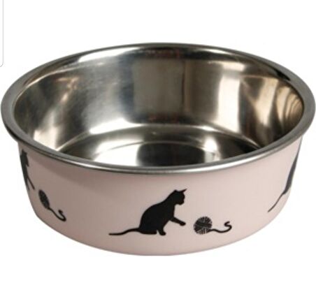 KARLIE ÇELİK KEDİ MAMA KABI PEMBE 160 ML