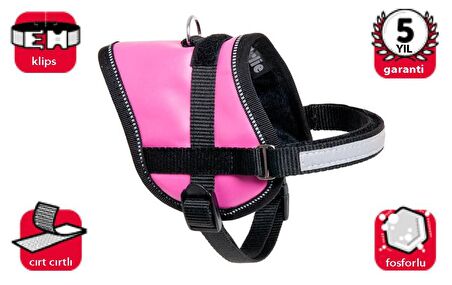 KARLIE REFLEKTÖRLÜ GÖĞÜS TASMA XS 26-35CM PEMBE