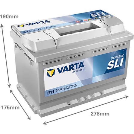 Varta E11 12V 74 Ah 680A Dynamıc Slı Akü (Üretim Tarihi:2026)