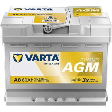 Varta A8 12V 60AH 680A Dynamic Start Stop Agm Akü (Üretim Tarihi:2026) 