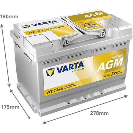 Varta A7 12V 70AH 760A Dynamıc Start Stop Agm Akü (Üretim Tarihi:2026)