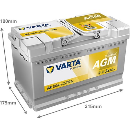 Varta A6 12V 80Ah 800A Dynamıc Start Stop Agm Akü (Üretim Tarihi:2026)