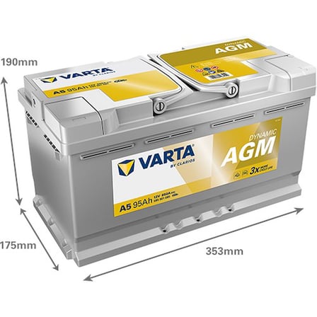 Varta A5 12V 95Ah 850A Dynamic Start Stop Agm Akü ( Üretim Tarihi:2026 )
