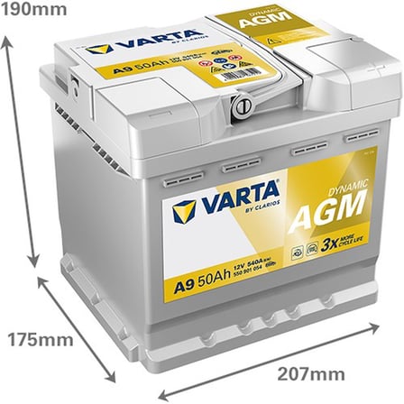 Varta A9 12V 50Ah 540A Dynamıc Start Stop Agm Akü (Üretim Tarihi:2026)