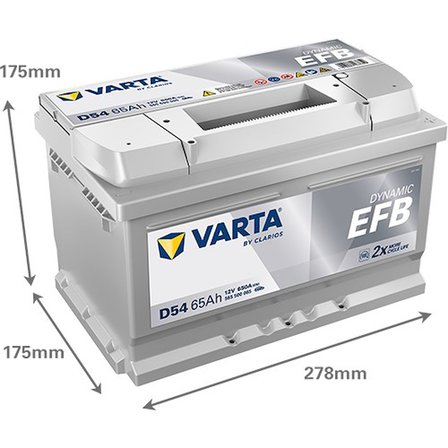 Varta D54 12V 65Ah 650A Dynamıc Slı Efb Akü (Ford-Opel Uyumlu) ( Üretim Tarihi:2026)