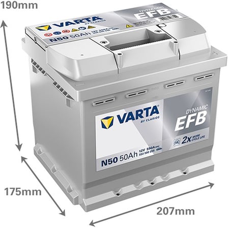 Varta N50 12V 50Ah 550A Dynamıc Start Stop Efb Akü (Üretim Tarihi:2026)