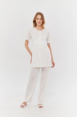 LORIAN'S 4016 Hamile ve Lohusa Pijama Takımı 3'lü Set