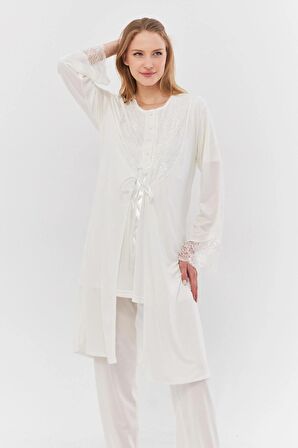 LORIAN'S 4016 Hamile ve Lohusa Pijama Takımı 3'lü Set