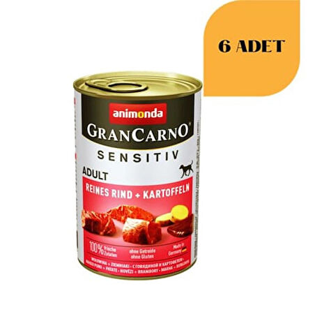 Animonda Gran Carno Sensitiv Patatesli Ve Sığır Etli Yetişkin Köpek Konservesi 400 Gr x 6 Adet