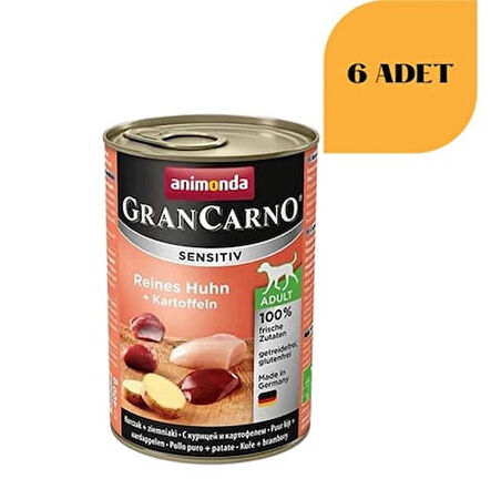 Animonda Gran Carno Sensitiv Patatesli Ve Tavuklu Yetişkin Köpek Konservesi 400 Gr x 6 Adet
