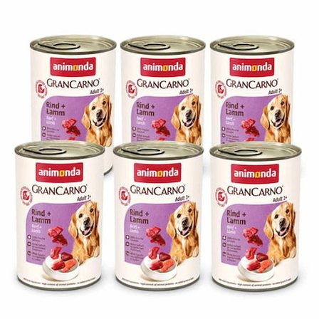 Animonda Gran Carno Sığır ve Kuzu Etli Yetişkin Köpek Konservesi 400 Gr (6 Adet)