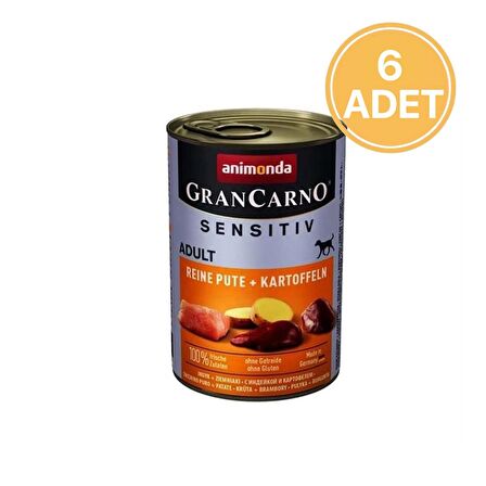 Animonda Gran Carno Sensitiv Hindili Ve Patatesli Köpek Konservesi 400 Gr (6 Adet)