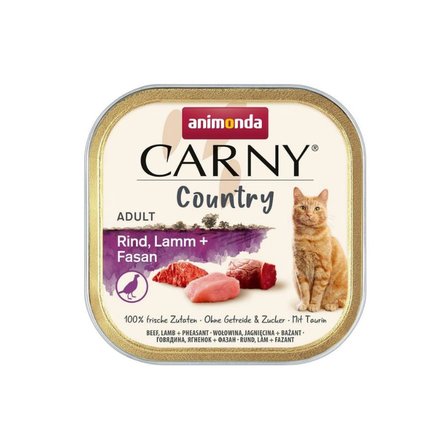 Animonda Carny Country Sığırlı Kuzulu ve Sülünü Yetişkin Kedi Konservesi 100 Gr
