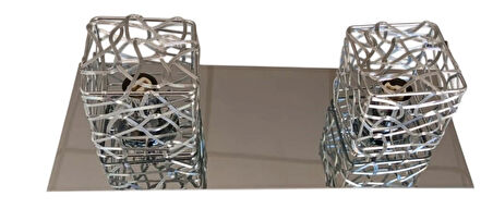 Trio Modern Krom Aynalı 2 Li Avize Işık Aydınlatma