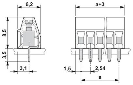 PCB klemens - MPT 0,5/ 5-2,54 Standart