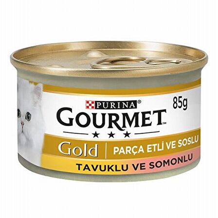 Gourmet Gold Somon Tavuk Parça Etli Kedi Konservesi 6x85 Gr 