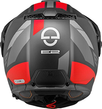 Schuberth E2 Defender Red Çene Açılır Motosiklet Kaskı