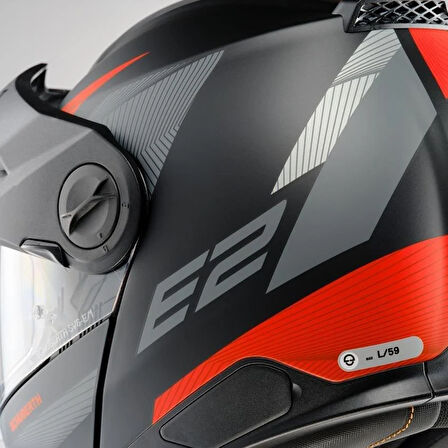 Schuberth E2 Defender Red Çene Açılır Motosiklet Kaskı