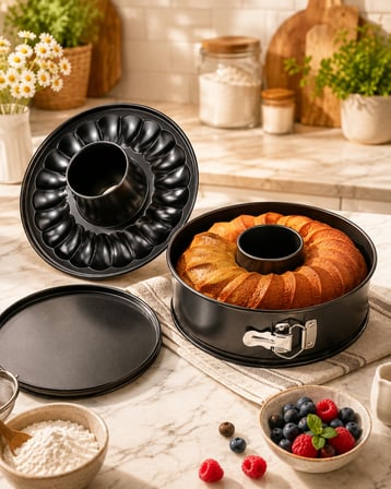 Kelepçeli Çift Taban Kek Kalıbı 26 cm - Ekstra Sızdırmaz Taban