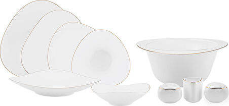 Karaca Fine Pearl Tristan 62 Parça 12 Kişilik Yemek Takımı Gold