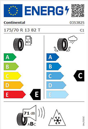 Continental 175/70R13 82T Contiwintercontact TS 780 Oto Kış Lastiği (Üretim:2023)