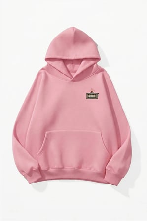 Unisex Yumuşak Dokulu Luck Baskılı Tasarım Oversize 3 İplik Hoodie Sweatshirt