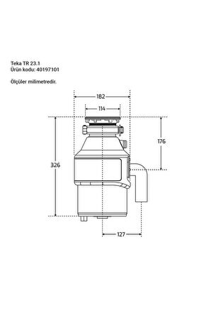 Teka Tr 23.1 Çöp Öğütücü, Pnomatic Düğmeli 40197101