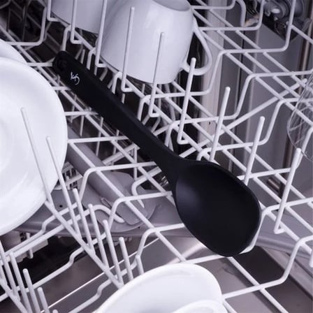 Lurch - Platin Silikon Yemek Kaşığı 28 cm Siyah - Yanmaz, Yapışmaz, Bükülmez, Çizmez, Tat ve Koku Bırakmaz - 240601
