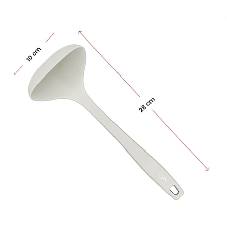 Lurch - Platin Silikon Çorba Kepçesi 28 cm Açık Gri -  Yanmaz, Yapışmaz, Bükülmez, Çizmez, Tat ve Koku Bırakmaz - 240012
