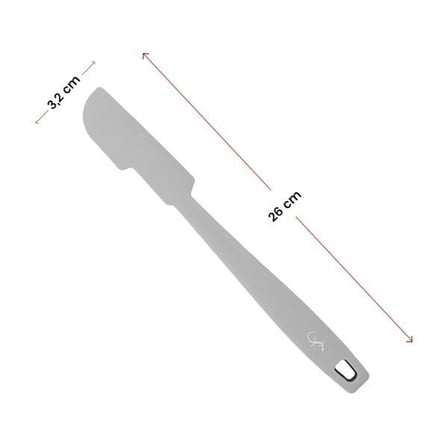 Lurch - Platin Silikon Mini Hamur Kazıyıcı 26 cm Açık Gri - Yanmaz, Yapışmaz, Bükülmez, Çizmez, Tat ve Koku Bırakmaz - 240005