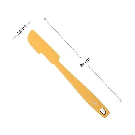 Lurch - Platin Silikon Mini Hamur Kazıyıcı 26 cm Sarı - Yanmaz, Yapışmaz, Bükülmez, Çizmez, Tat ve Koku Bırakmaz - 240045