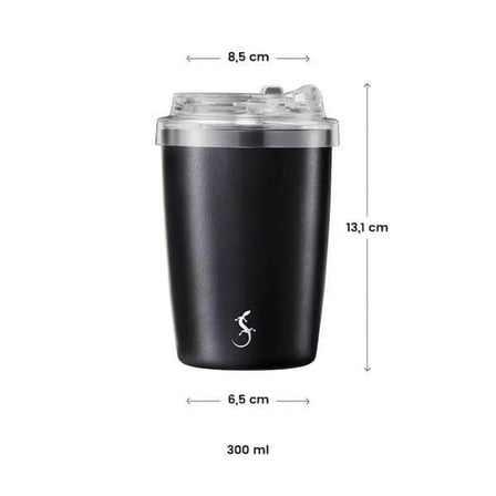 Lurch - "Coffee-To-Go" 300 ml Mat Siyah, Paslanmaz Çelik Termos - Çift Cidarlı - 270983