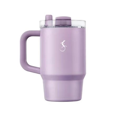 Lurch - “Big Cup” 0.8 L Lila, Paslanmaz Çelik Termos - Uzatılabilir Pipetli, Çift Cidarlı, Sızdırmaz - 270975