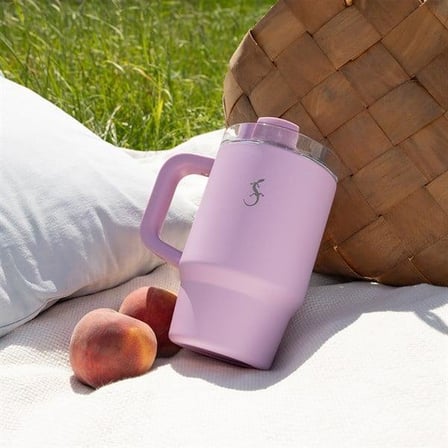 Lurch - “Big Cup” 0.8 L Lila, Paslanmaz Çelik Termos - Uzatılabilir Pipetli, Çift Cidarlı, Sızdırmaz - 270975