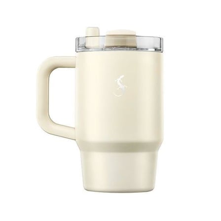 Lurch - “Big Cup” 0.8 L Fildişi, Paslanmaz Çelik Termos - Uzatılabilir Pipetli, Çift Cidarlı, Sızdırmaz - 270976
