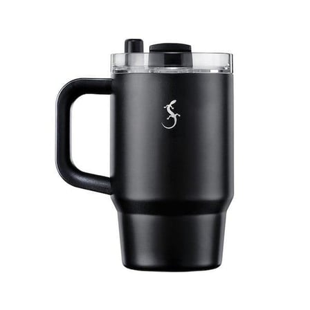Lurch - “Big Cup” 0.8 L Mat Siyah, Paslanmaz Çelik Termos - Uzatılabilir Pipetli, Çift Cidarlı, Sızdırmaz - 270977
