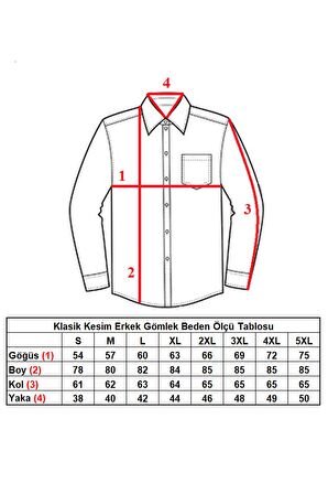 Beyaz Armür Desenli Rahat Kesim Uzun Kol Erkek Gömlek Tek Cepli Klasik Regular Fit