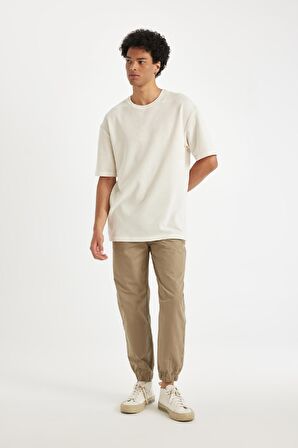 DeFacto Comfort Regular Fit Rahat Kesim Bisiklet Yaka Kısa Kollu Ağır Kumaş Basic Düz Tişört B4444AX24AUBG714