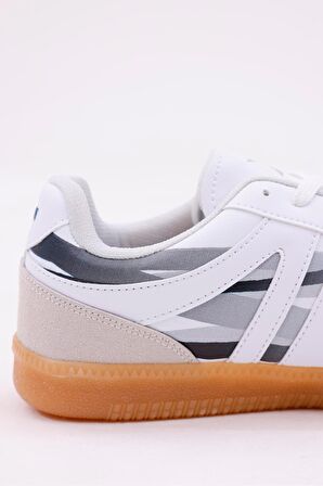 Dijital Baskı Unisex Beyaz-Füme Sneaker Ayakkabı