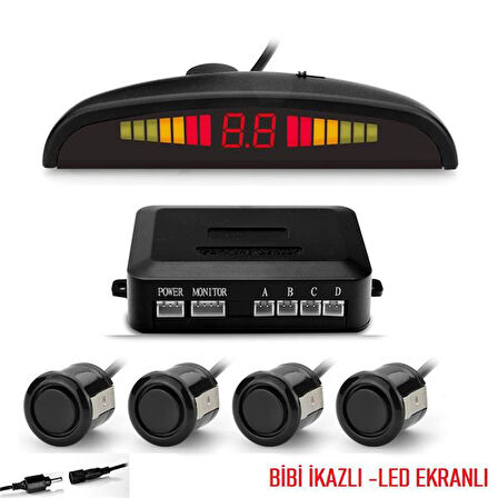 BE750-S 18MM+SOKET PARK SENSÖRÜ GÖSTERGELİ VE SESLİ SİYAH