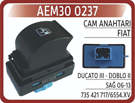 AN 237 CAM KALDIRMA ANAHTARI SAĞ FIAT DUCATO III - DOBLO II