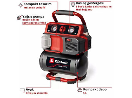 Einhell TE-AC 18/75 Li Of 4020410 Solo Akülü Kompresör Akü Hariç