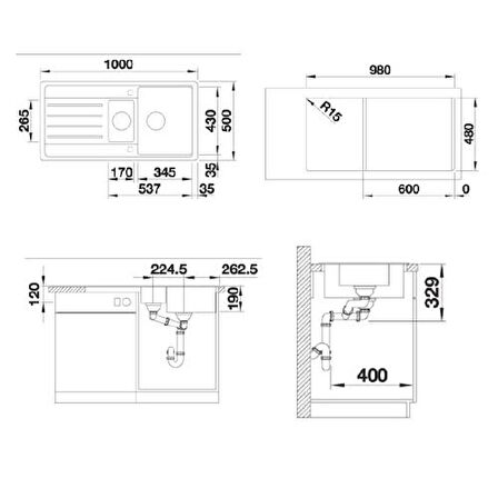 Blanco Legra 6S 1.5 Gözlü Beyaz Granit Eviye
