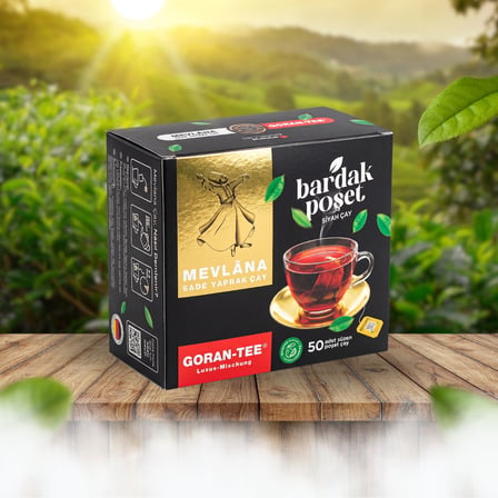 Mevlana Çay Siyah Bardak Poşet 50'Li