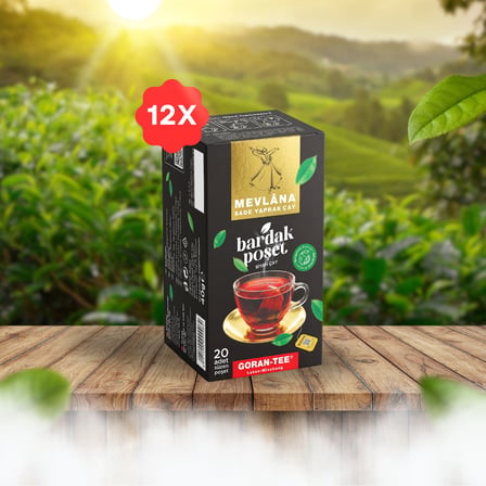 Mevlana Çay Bardak Poşet Siyah 20 li (12 KUTU)