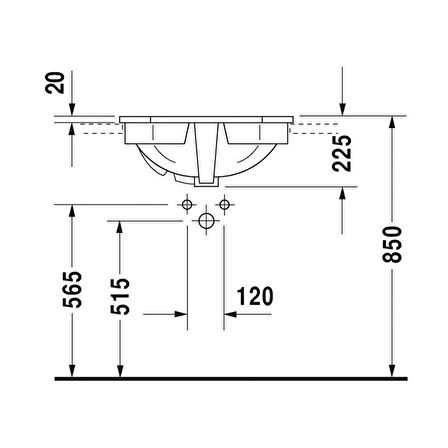 Duravit 1930 Seri Lavabo Üstten Geçme 58 Cm 0476580000