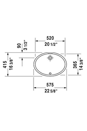 Duravit Dune Tezgahaltı Lavabo 52 X 36,5 cm, Alpin Beyaz 0481570000